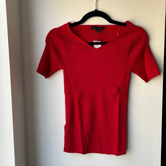 Ann Taylor Sweaters - Ann Taylor Red Short Sleeve Sweater